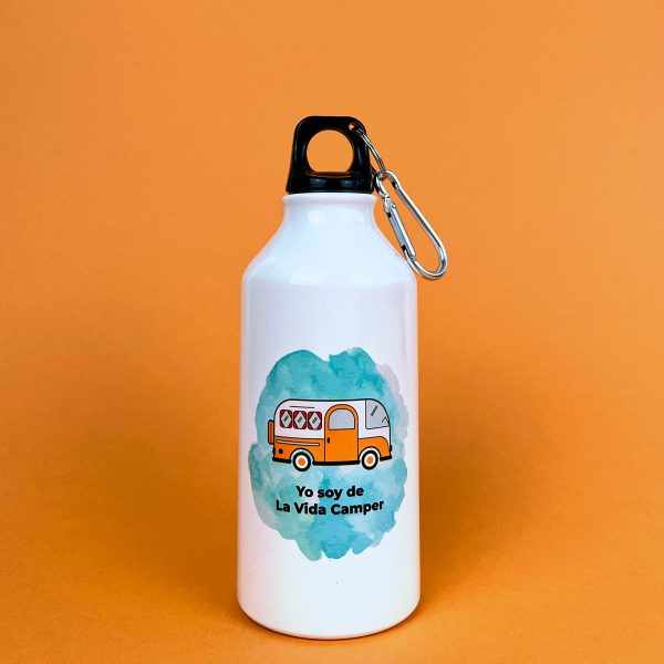 Botella aluminio "Soy de la Vida Camper " Naranja