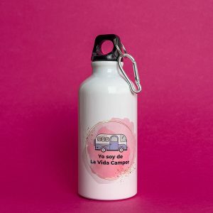 Botella aluminio "Soy de la Vida Camper" Rosa "