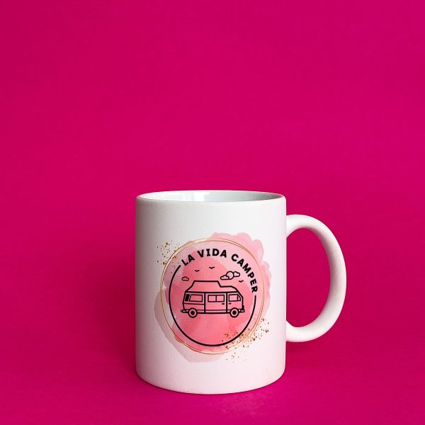 Taza cerámica mate LVC Rosa